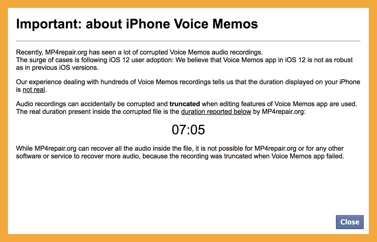 Something is Rotten in Voice Memos | MP4 Video Repair